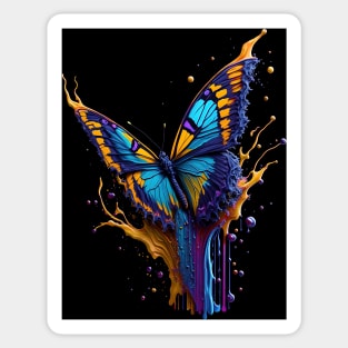 Splash Art of a Colorful Butterfly Sticker